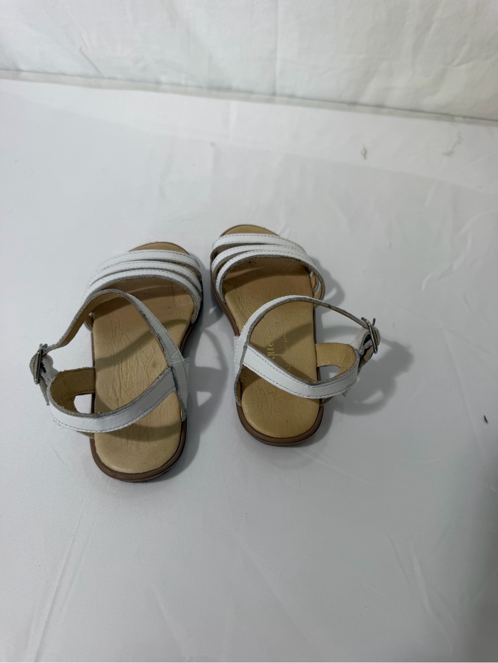 La Coqueta Sienna White Nappa Leather Sandals Girls Size 27 EU / US 10 - Picture 9 of 12